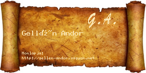 Gellén Andor névjegykártya